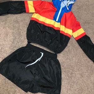 Windbreaker shorts set